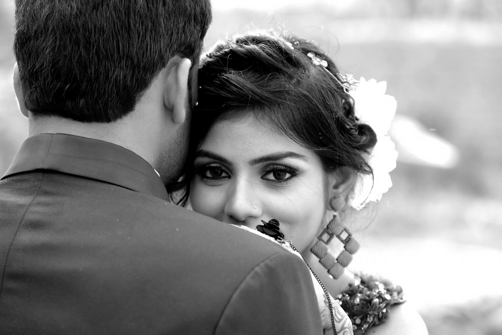 Bride and groom sharing a moment